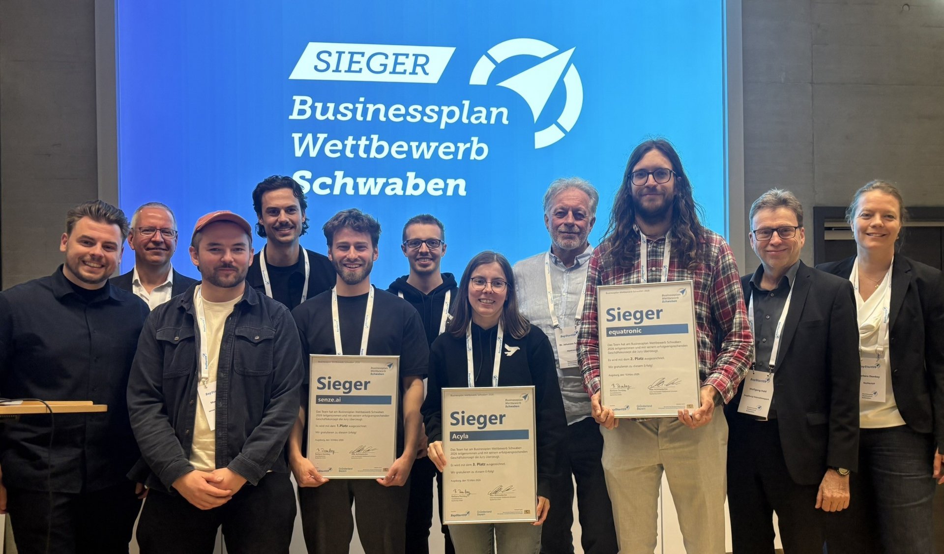 Gewinner des Businessplan Wettbewerbs Schwaben von BayStartUP